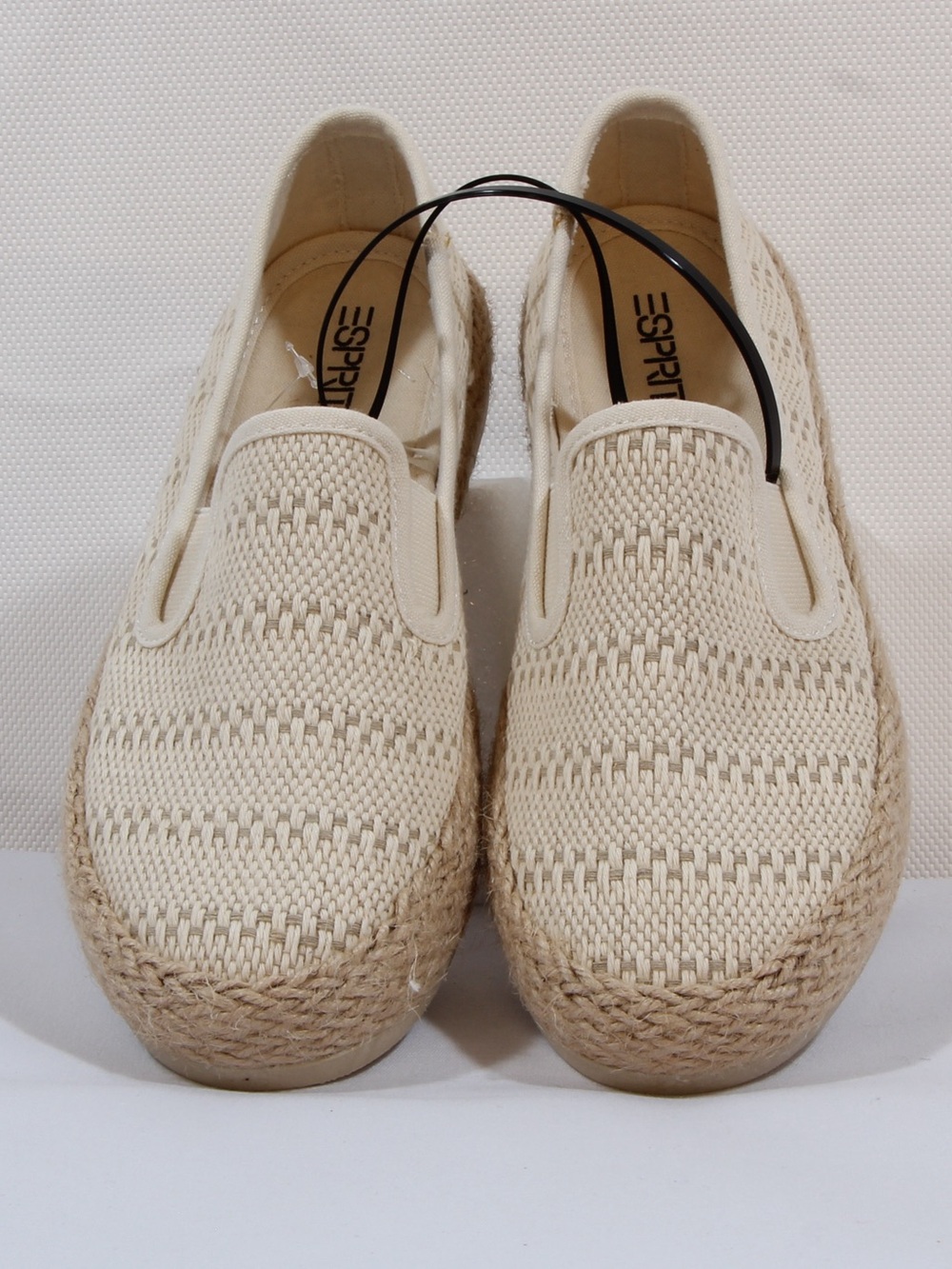 Esprit Nadine Cream Crochet Woven Slip-On Espadrille Sneakers NIB NWT